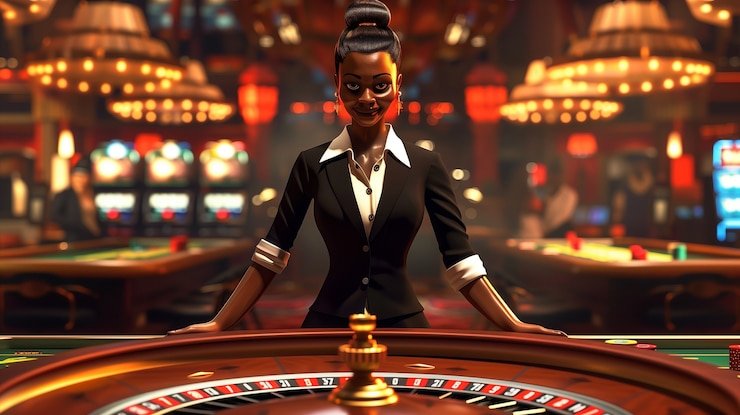 jnt77 slot Colok Naga live blackjack dealer and players at table